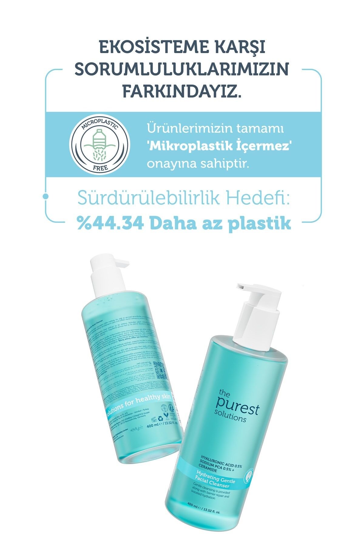 The Purest Solutions Kuru/Karma Nemlendirici Bariyer Onarıcı Hyalüronik Asit Yüz Yıkama Jeli 400 ml