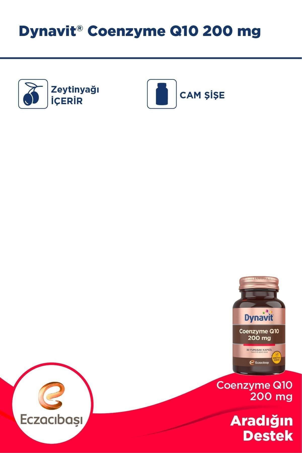 Dynavit Coenzyme Q10 200 mg 30 Yumuşak Kapsül - Koenzim Q10
