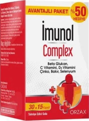 Orzax İmunol Complex Avantajlı Paket 30+15 Kapsül