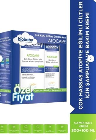 Biobaby Çok Kuru Ciltler (Atopik) Şampuan 300ml ve Krem 100ml