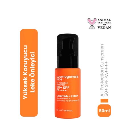 Cosmogenesis Labs Yüz Güneş Kremi 50ml - Su Bazlı SPF 50+ Ultra Koruyucu Leke Karşıtı Nemlendirici