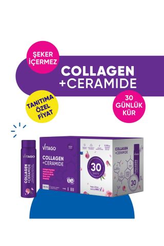 Vitago Kolajen Tip 1-3 Seramid Vitamin Ve Mineral İçeren Sıvı Takviye Edici Gıda 30 x 25 ML