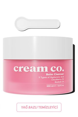 Cream Co. Yağ Bazlı Balm Yüz Makyaj Temizleyici  | Hyaluronik Asit | 100 ML