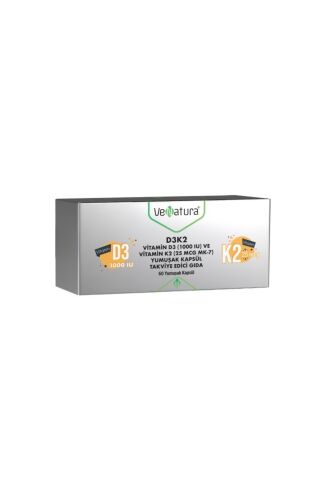 D3K2 ( D3 1000 IU ) Vitamin 60 Kapsül