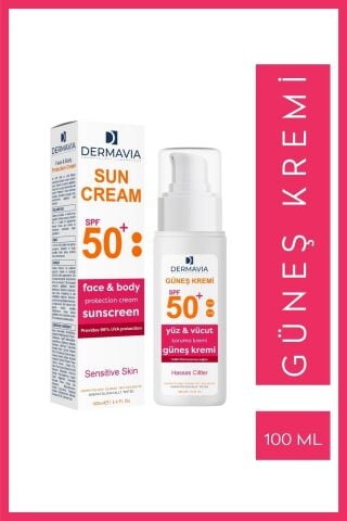 SPF 50+ Hassas Ciltler İçin Yüz ve Vücut Güneş Kremi 100 ml, Yüksek Koruma