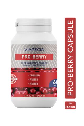 Viapecia Pro-berry Turna Yemişi Ekstraktı E & C Vitamin Takviyesi, İdrar Yolu Destekleyici 60 Kapsül
