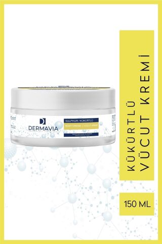 Dermavia Kükürtlü Vücut Kremi 150 ml - Cilt Lekelerine Yardımcı, Akne ve İçin Sebum Dengesi Sağlar
