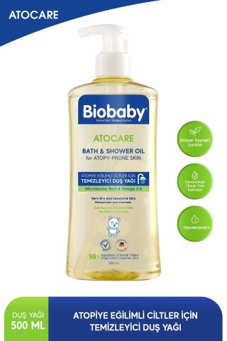 Biobaby Atocare Atopi Eğilimli Ciltler İçin Temizleyici Duş Yağı 500 Ml