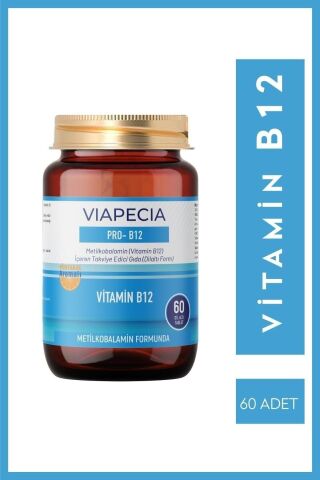 Viapecia Hafıza ve Sinir Sağlığı İçin B12 Vitamin Takviyesi Metilkobalamin 60 Tablet