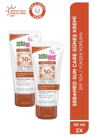 Sebamed Sun Care SPF 50+ UVA / UVB Filtresi ve E Vitamini  Güneş Kremi 50 ml Set - 2 Adet