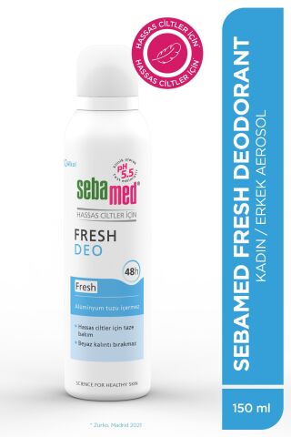 SEBAMED Hassas Ciltlere Özel Kadın Erkek 48 Saat Etkili Aerosol Fresh Deodorant 150ml