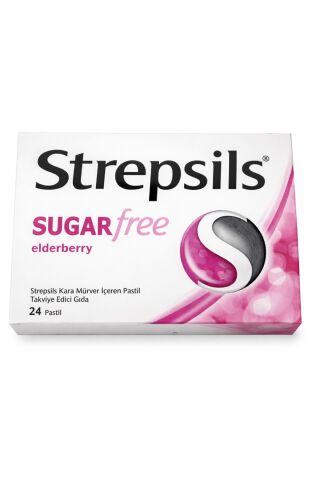 Strepsills Şekersiz Kara Mürver 24 Pastil