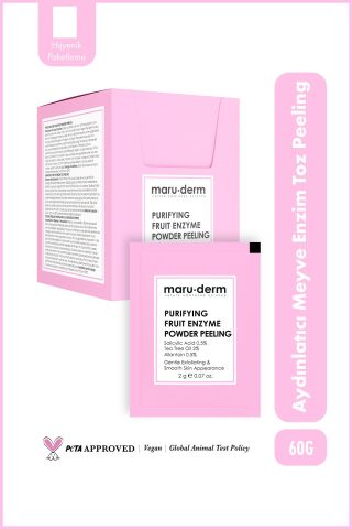 Maru.Derm Arındırıcı Meyve Enzim Toz Peeling 60 G (Salisilik Asit 0.5% + Çay Ağacı Yağı 2%