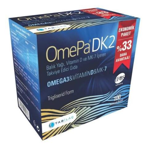 OmePa DK2 Omega 3 Vitamin D ve MK-7 100 Kapsül