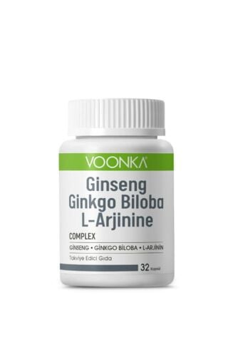 Voonka Ginseng Ginkgo Biloba L-Arginine 32 Kapsül