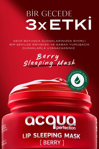 Acqua Perfection Lip Sleeping Mask Berry | Onarıcı & Canlandırıcı & Nemlendirici Dudak Maskesi