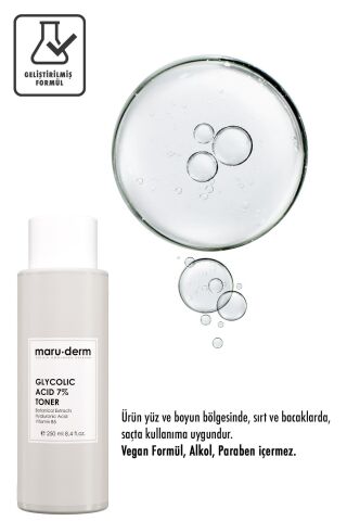 Maruderm Glikolik Asit %7 Aydınlatıcı & Leke Karşıtı Tonik 250 ml