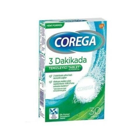 Corega 3 Dakikada Diş Protezi Temizleyici 30 Tablet