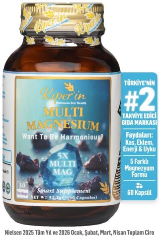 Kiperin 5x Çoklu Magnezyum (Taurat, Bisglisinat, Malat, Sitrat, L-Treonat) 60 Kapsül