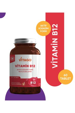 Vitago Premium Vitamin B12 İçeren Tablet Takviye Edici Gıda 60'lı