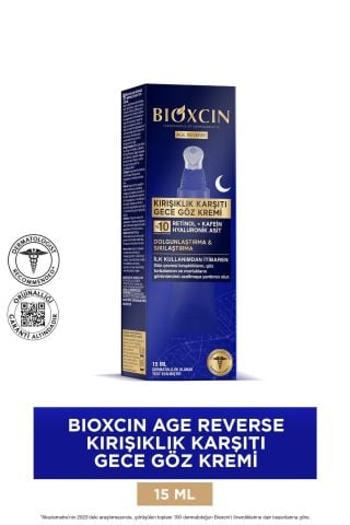 Bioxcin Age Reverse Kırışıklık Karşıtı Göz Kremi 15 ML - %10 Retinol, Kafein, Dolgunluk, Sıkılık