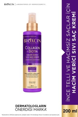 Bioxcin Collagen & Biotin Ekstra Hacim Sıvı Saç Kremi 200 ml - İnce ve Seyrek Saçlar