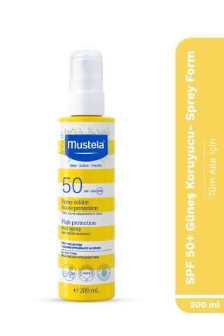 Mustela SPF 50+ Yüksek Koruma Yüz Vücut Güneş Sprey 200ml
