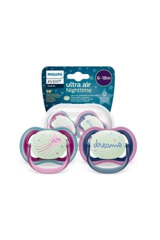Phillips Avent Ultra Air Night Karanlıkta Parlar Gece Emziği 6-18 ay Kız