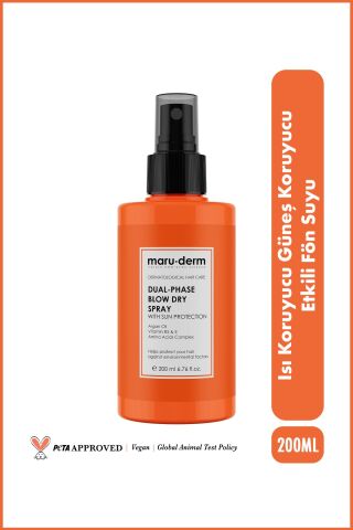 MaruDerm Çift Fazlı Isı Koruyucu Güneş Koruyucu Etkili Fön Suyu 200 ML
