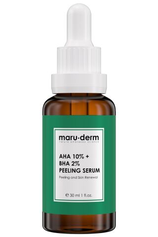 MaruDerm Aha %10 + Bha %2 Leke Karşıtı & Cilt Tonu Eşitleyici Peeling Maske Cilt Bakım Serumu 30 Ml