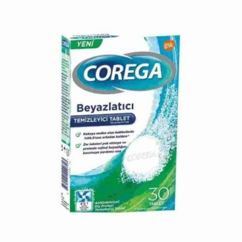 Corega Beyazlatıcı Temizleyici 30 Tablet