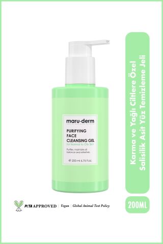 MaruDerm Karma Ve Yağlı Ciltlere Özel Salisilik Asit Yüz Temizleme Jeli 200 ML