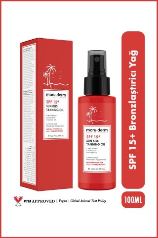 MaruDerm Bronzlaştırıcı Yağ SPF 15+ - Sun Kiss Tanning Oil 100 ML