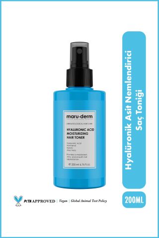MaruDerm Hyalüronik Asit Nemlendirici Saç Bakım Toniği 200 ML | Tüm Saç Tipleri | Vegan