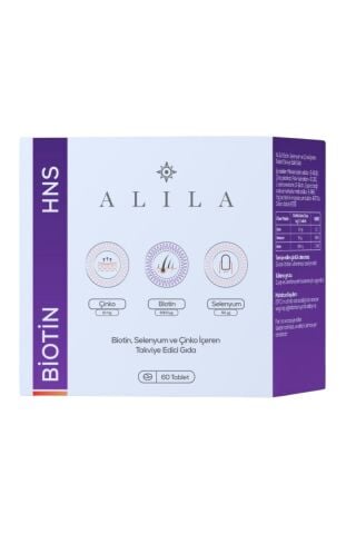 Alila Biotin, Selenyum ve Çinko İçeren Takviye Edici 60 Tablet