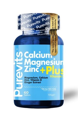 Purevits Kalsiyum – Magnezyum- Çinko- Vitamin D Plus - 60 Adet Tablet