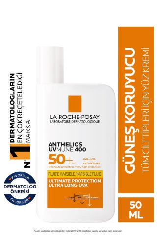 La Roche-Posay Anthelios UVmune 400 Fluid UVA Korumalı Spf 50 Tüm Ciltler için Yüz Güneş Kremi