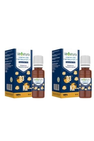 Venatura Vitamin D3 K2 Menakuinon 7 Damla 20 ml 2 Adet