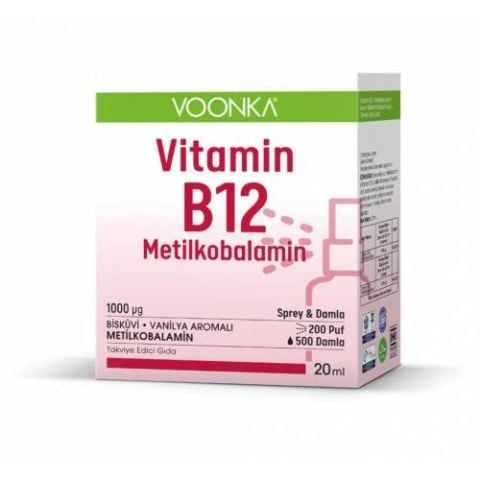 Voonka Vitamin B12 Metilkobalamin Oral Sprey Damla 20 ml