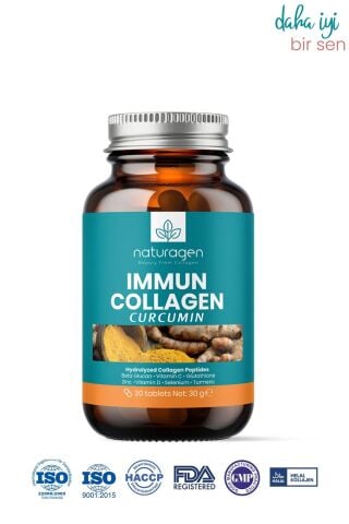 Naturagen Immun Collagen Curcumin (ZERDEÇALLI) Yeni Cam Şişe 30 Tablet