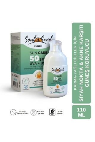 Soul N Sand Siyah Nokta Ve Akne Karşıtı Acnes Spf 50 Güneş Kremi 110 ml