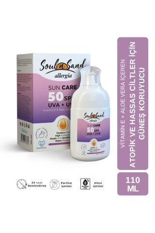Soul N Sand Atopik Ve Hasas Ciltler Için Güneş Koruyucu Allergia Spf 50 Güneş Kremi 110 ml