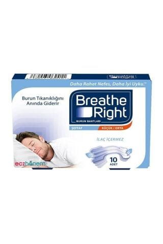 Breathe Right Burun Bandı Şeffaf Küçük-Orta Boy 10'lu
