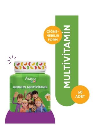 Kids Gummies Multivitamin Multimineral Içeren 60 Adet Çiğnenebilir Gummy Jel