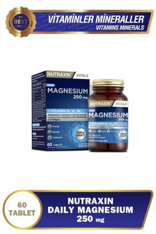 Nutraxin Magnezyum Daily Energy 250 Mg 60 Tablet