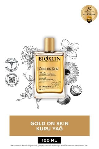 Bioxcin Gold On Skin Kuru Yağ 100 ml Sprey Doğal, Nemlendirici Yağ, Monoi Kokulu