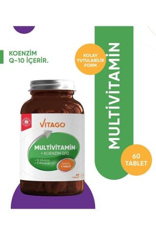 VİTAGO Multivitamin Koenzim Q-10 Tablet Takviye Edici Gıda
