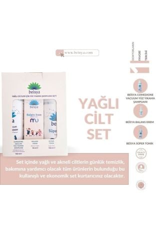 Beisya Yağlı Ciltler Için Yüz Yıkama Şampuanı Seti