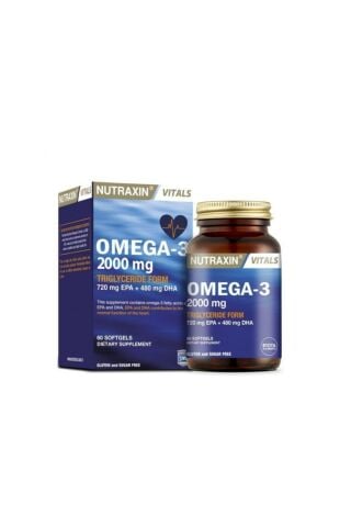 Nutraxin Omega 3 2000 mg 60 Kapsül Balık Yağı