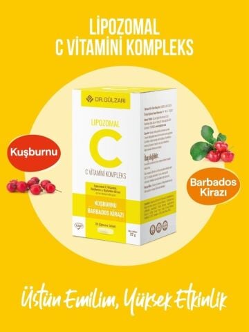 Dr. Gülzari Lipozomal Vitamin C Kompleks 30 Çiğneme Tableti